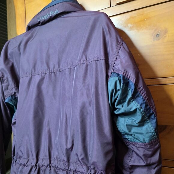 Vintage Columbia Long’s Peak Two Piece Coat Small Purple Green Fleece Lined Hood - Picture 13 of 16